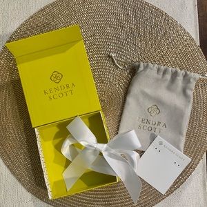 Kendra Scott Box and Jewelry Pouch and Jewelry Card and Ribbon